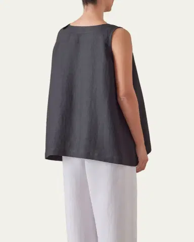 Eskandar A-Line Round Neck Shell (Mid Plus Length) | Thumbnail 3