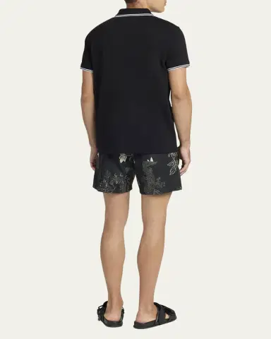 Moncler Men's Pique Logo Patch Polo Shirt | Thumbnail 3