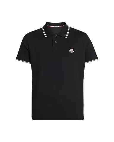 Moncler Men's Pique Logo Patch Polo Shirt | Thumbnail 1