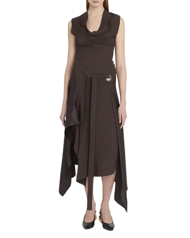 Handkerchief Hem Stretch Cady Dress