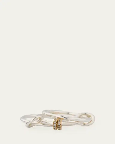 Spinelli Kilcollin Acacia SG Gris Three Link Ring in Sterling Silver and 18K Gold with Grey Diamonds | Thumbnail 9 Spinelli Kilcollin Acacia SG Gris Three Link Ring in Sterling Silver and 18K Gold with Grey Diamonds | Thumbnail 9