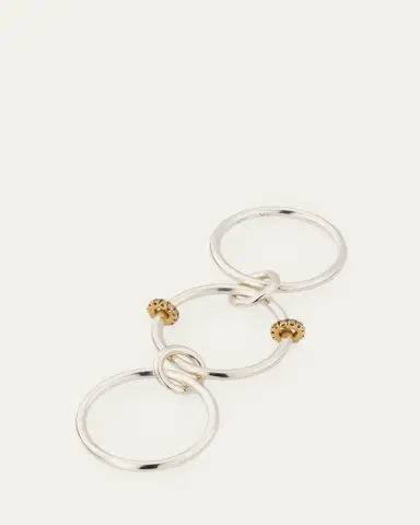 Spinelli Kilcollin Acacia SG Gris Three Link Ring in Sterling Silver and 18K Gold with Grey Diamonds | Thumbnail 10 Spinelli Kilcollin Acacia SG Gris Three Link Ring in Sterling Silver and 18K Gold with Grey Diamonds | Thumbnail 10