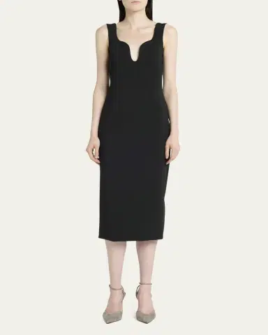 Giorgio Armani Stretch Jersey Body-Con Midi Dress | Thumbnail 6
