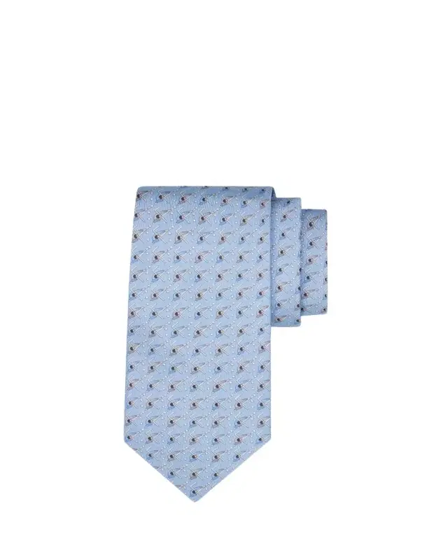 Ferragamo Men's Billiards Micro-Print Tie
