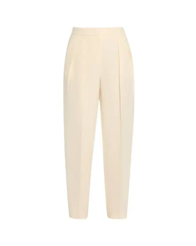 Pleated Cady Straight-Leg Tuxedo Trousers