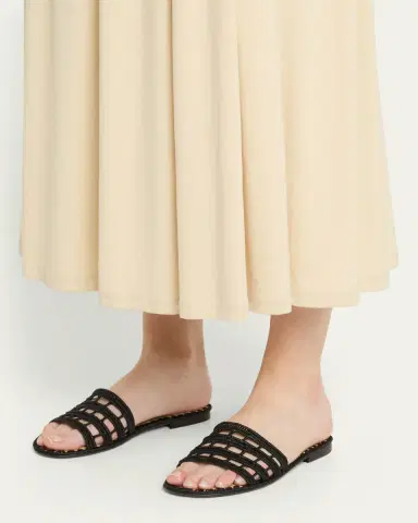 CARRIE FORBES Alana Raffia Flat Slide Sandals | Thumbnail 2 CARRIE FORBES Alana Raffia Flat Slide Sandals | Thumbnail 2