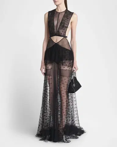 Stella McCartney Chantilly Lace Cutout Maxi Dress | Thumbnail 3
