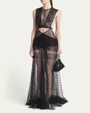 Stella McCartney Chantilly Lace Cutout Maxi Dress | Thumbnail 9