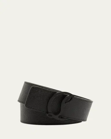 Christian Louboutin Men's Mooncrest-Buckle Reversible Leather Belt | Thumbnail 2