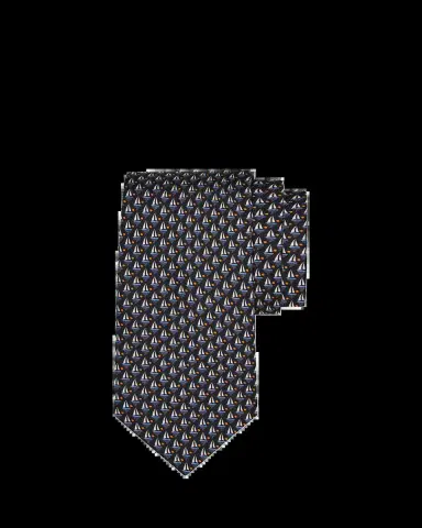 Ferragamo Men's Sailboat Micro-Print Tie | Thumbnail 2