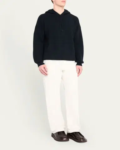 Bergdorf Goodman Men's Ribbed Silk-Cotton Hoodie | Thumbnail 2
