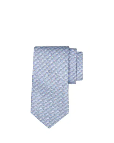 Ferragamo Men's Sailboat Micro-Print Tie | Thumbnail 1 Ferragamo Men's Sailboat Micro-Print Tie | Thumbnail 1