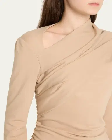 Giorgio Armani Asymmetric Long-Sleeve Jersey Dress | Thumbnail 4 Giorgio Armani Asymmetric Long-Sleeve Jersey Dress | Thumbnail 4