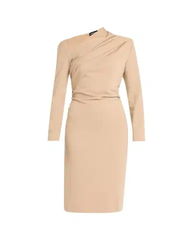 Giorgio Armani Asymmetric Long-Sleeve Jersey Dress | Thumbnail 1 Giorgio Armani Asymmetric Long-Sleeve Jersey Dress | Thumbnail 1