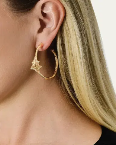Anabel Aram Jewelry Ginkgo Hoop Earrings | Thumbnail 2