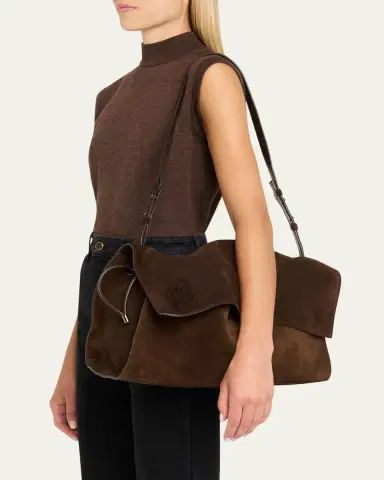 Christian Louboutin Baggy Small Shoulder Bag in Suede | Thumbnail 12 Christian Louboutin Baggy Small Shoulder Bag in Suede | Thumbnail 12