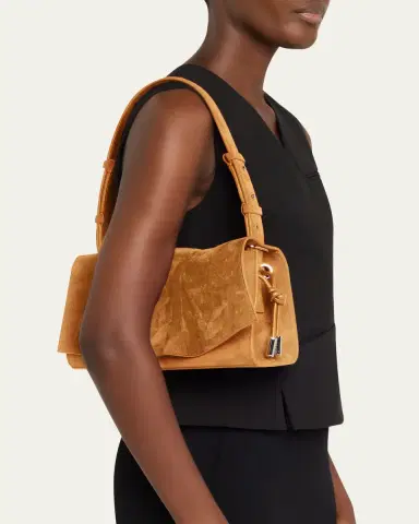 Christian Louboutin Baggy Small Shoulder Bag in Suede | Thumbnail 7 Christian Louboutin Baggy Small Shoulder Bag in Suede | Thumbnail 7