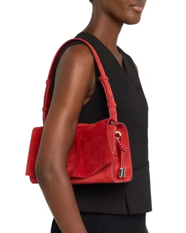 Baggy Small Shoulder Bag in Suede