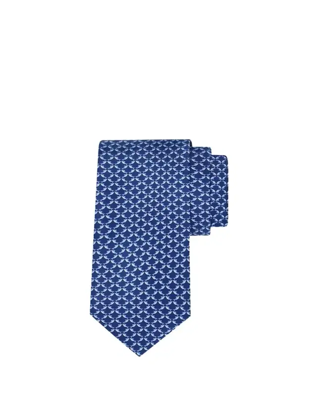 Men's Geometric Fish-Print Tie