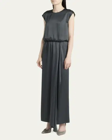 Giorgio Armani Long Double Silk Satin Gown | Thumbnail 4