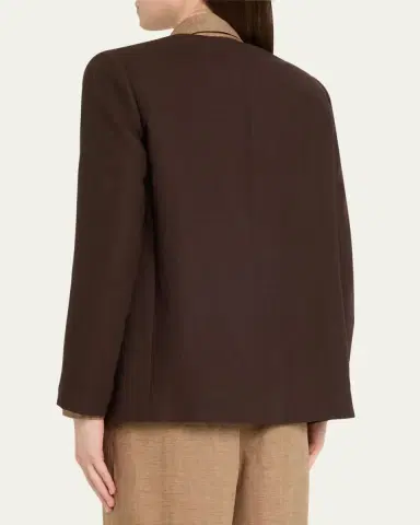 Loro Piana Hanna Open-Front Summer Linen Crepe Jacket | Thumbnail 3 Loro Piana Hanna Open-Front Summer Linen Crepe Jacket | Thumbnail 3
