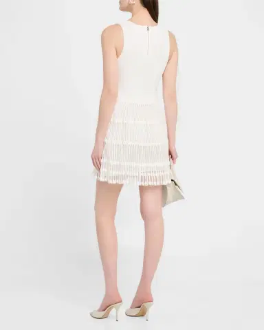 Milly Ribbed Sheer-Knit Mini Dress | Thumbnail 2