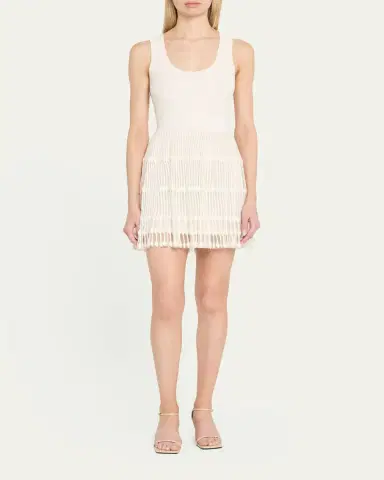 Milly Ribbed Sheer-Knit Mini Dress | Thumbnail 6