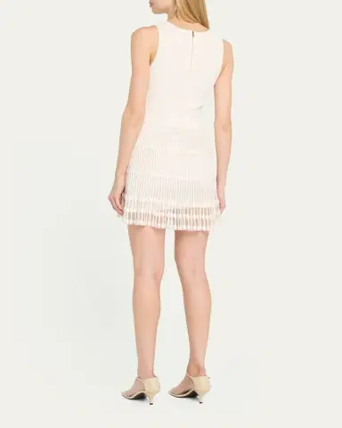 Milly Ribbed Sheer-Knit Mini Dress | Thumbnail 7