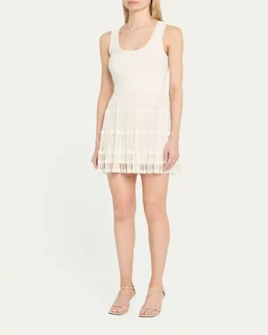 Milly Ribbed Sheer-Knit Mini Dress | Thumbnail 8