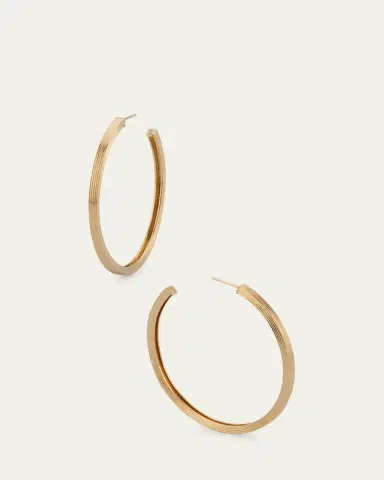 Sydney Evan 14K Yellow Gold Fluted Hoop Earrings | Thumbnail 3