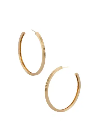 Sydney Evan 14K Yellow Gold Fluted Hoop Earrings | Thumbnail 1
