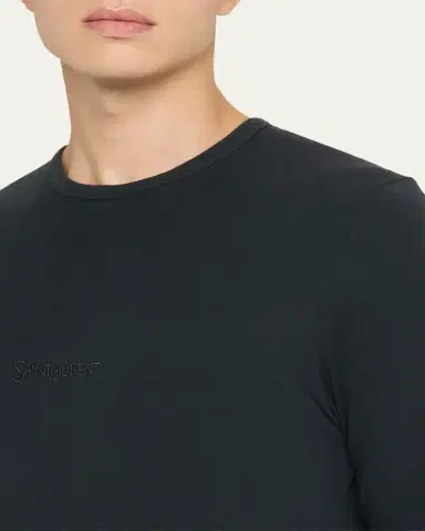 Saint Laurent Men's Basic Logo T-Shirt | Thumbnail 5 Saint Laurent Men's Basic Logo T-Shirt | Thumbnail 5