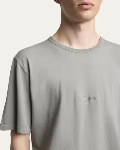 Saint Laurent Men's Basic Logo T-Shirt | Thumbnail 9 Saint Laurent Men's Basic Logo T-Shirt | Thumbnail 9