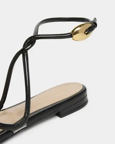 Gianvito Rossi Napa Leather Twisted-Strap Sandals | Thumbnail 2