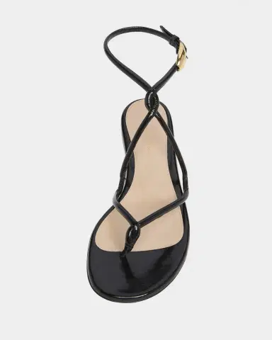 Gianvito Rossi Napa Leather Twisted-Strap Sandals | Thumbnail 3