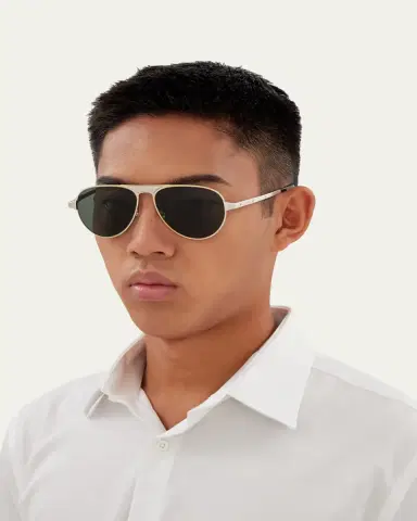 Cartier Men's CT0533SM Metal Aviator Sunglasses | Thumbnail 4