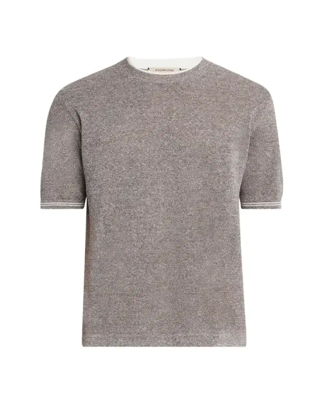 Men's Linen-Cotton Pique Crewneck T-Shirt