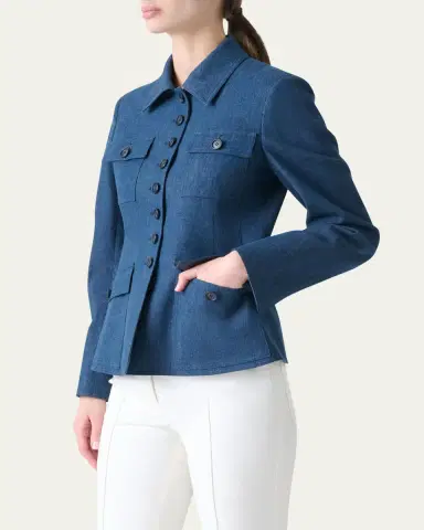 Akris Delia Stretch Denim Jacket | Thumbnail 4 Akris Delia Stretch Denim Jacket | Thumbnail 4