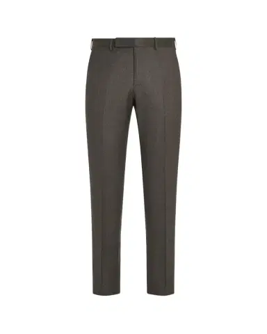 Zegna Men's Wool Flannel Flat-Front Trousers | Thumbnail 1