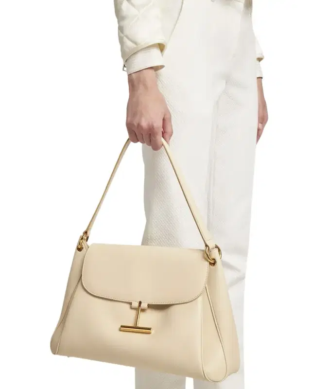 Tara Flap Shoulder Bag in Grain Leather Tara Flap Shoulder Bag in Grain Leather