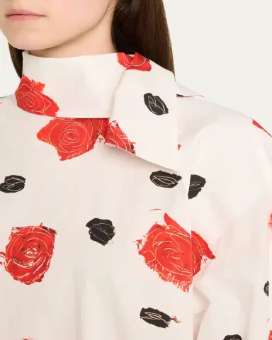 Marni Rose-Print Scarf Oversized Balloon Top | Thumbnail 5 Marni Rose-Print Scarf Oversized Balloon Top | Thumbnail 5
