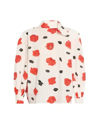 Marni Rose-Print Scarf Oversized Balloon Top | Thumbnail 1 Marni Rose-Print Scarf Oversized Balloon Top | Thumbnail 1
