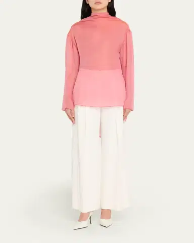 Giorgio Armani Iridescent Chiffon Cowl Backless Tunic | Thumbnail 2