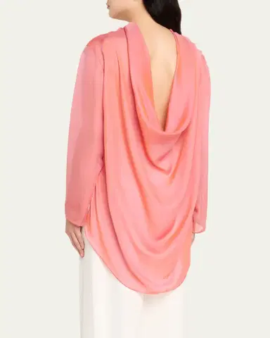 Giorgio Armani Iridescent Chiffon Cowl Backless Tunic | Thumbnail 3
