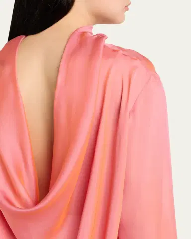 Giorgio Armani Iridescent Chiffon Cowl Backless Tunic | Thumbnail 5