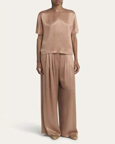 Giorgio Armani Short Sleeve Viscose-Blend Top | Thumbnail 2 Giorgio Armani Short Sleeve Viscose-Blend Top | Thumbnail 2