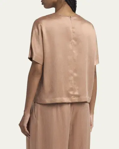 Giorgio Armani Short Sleeve Viscose-Blend Top | Thumbnail 3 Giorgio Armani Short Sleeve Viscose-Blend Top | Thumbnail 3