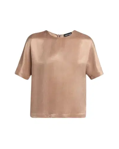 Giorgio Armani Short Sleeve Viscose-Blend Top | Thumbnail 1 Giorgio Armani Short Sleeve Viscose-Blend Top | Thumbnail 1