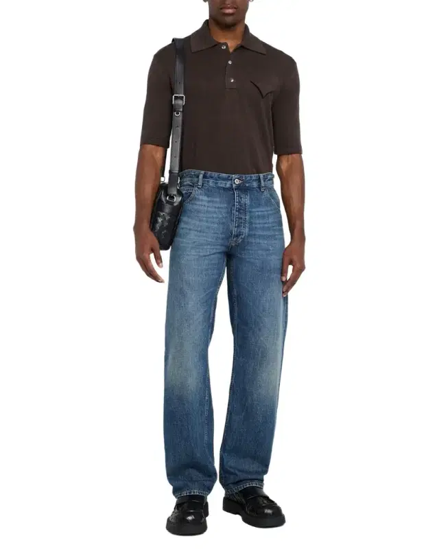 Bottega Veneta Men's Linen-Knit Polo