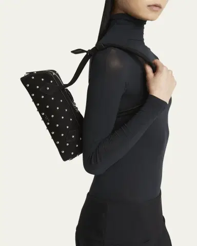 ALAÏA Le Teckel Small Shoulder Bag in Studded Suede | Thumbnail 7 ALAÏA Le Teckel Small Shoulder Bag in Studded Suede | Thumbnail 7